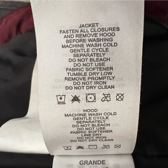 Free country burgundy hooded winter puffer jacket size large GUC - Picture 11 of 14